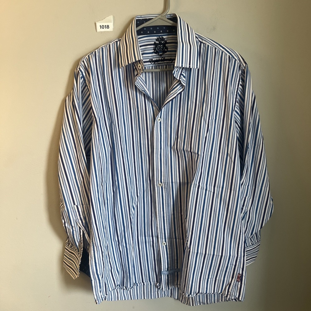 English Laundry By Christopher Wicks Long Sleeve Mens Shirt Size 16 32/33 Stripe
